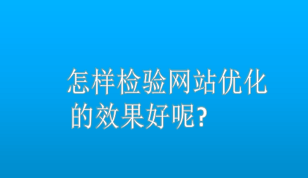 怎样检验网站优化的效果好呢?